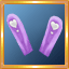 Dark Purple/White Heart Ears