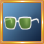 White/Light Green Oversized Glasses